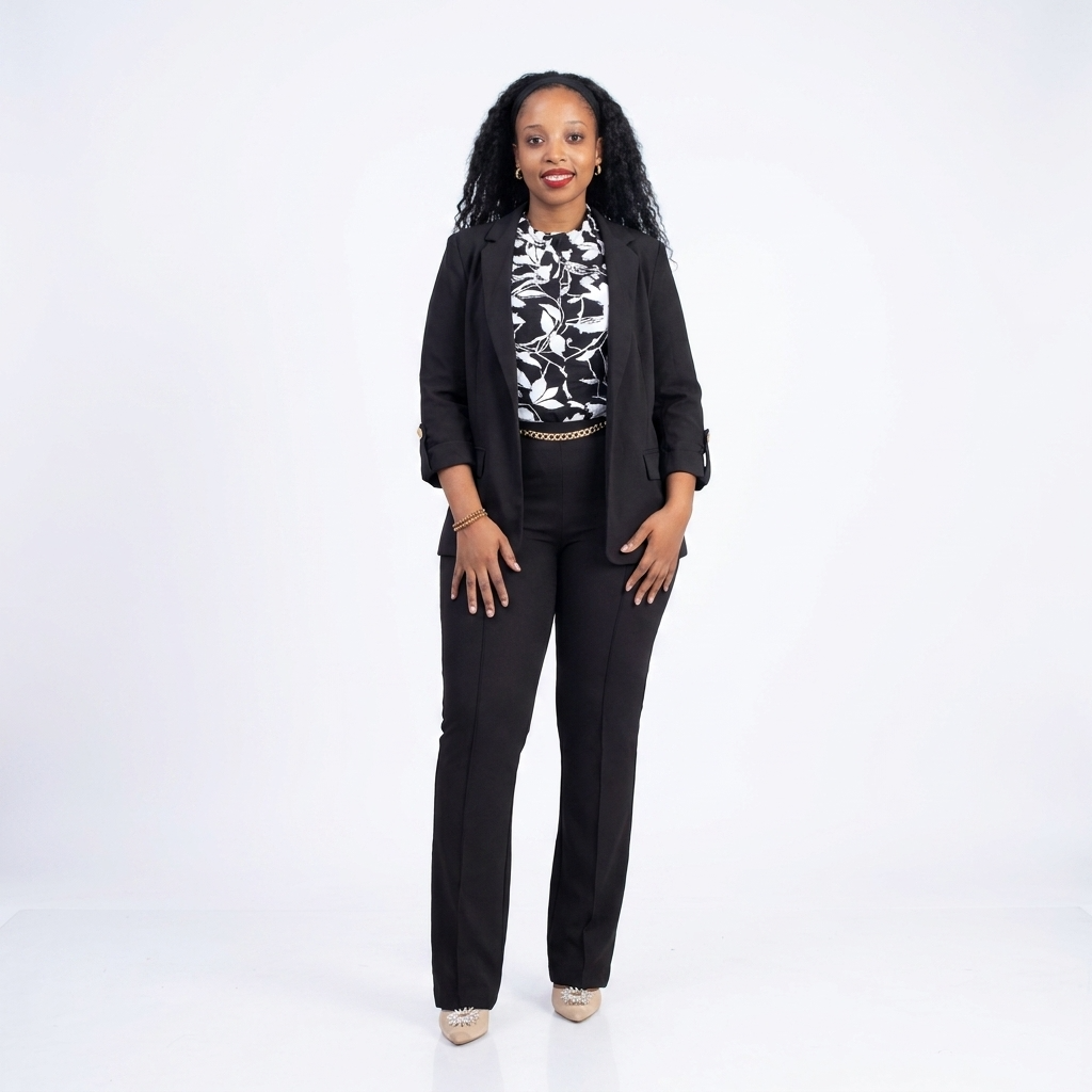 Noir Blazer & Floral Top Set