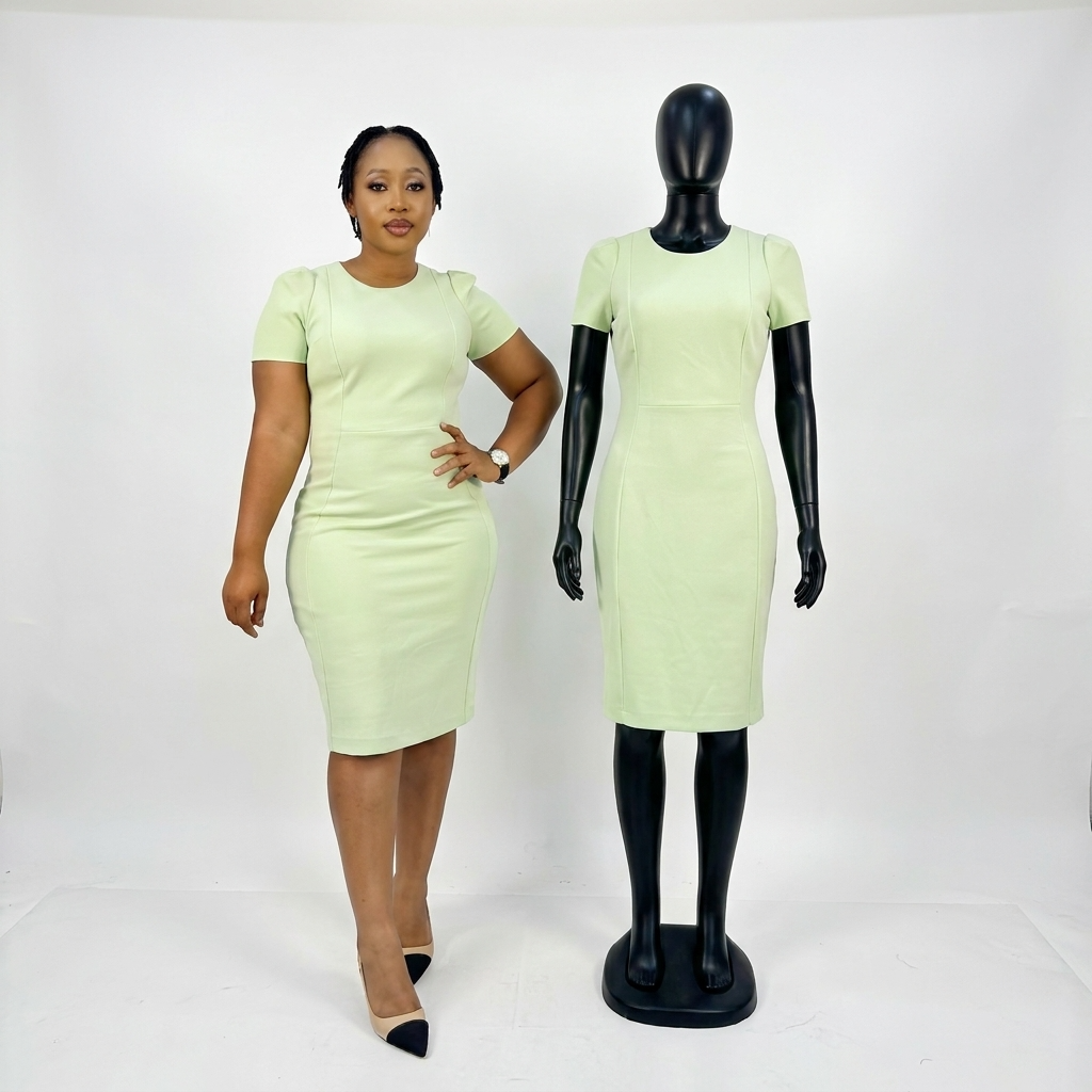 Lime Cap-Sleeve Dress