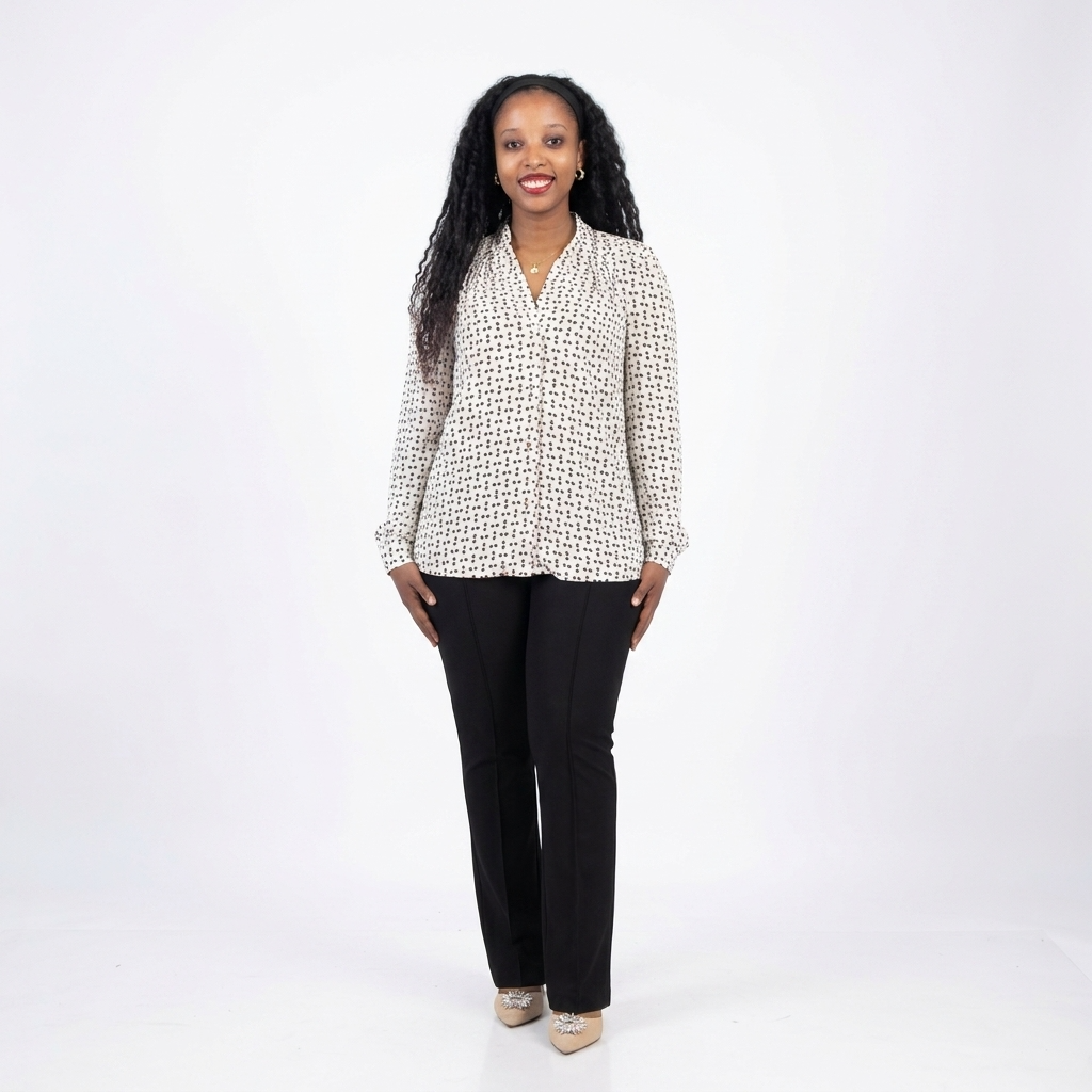 Ivory Printed Blouse