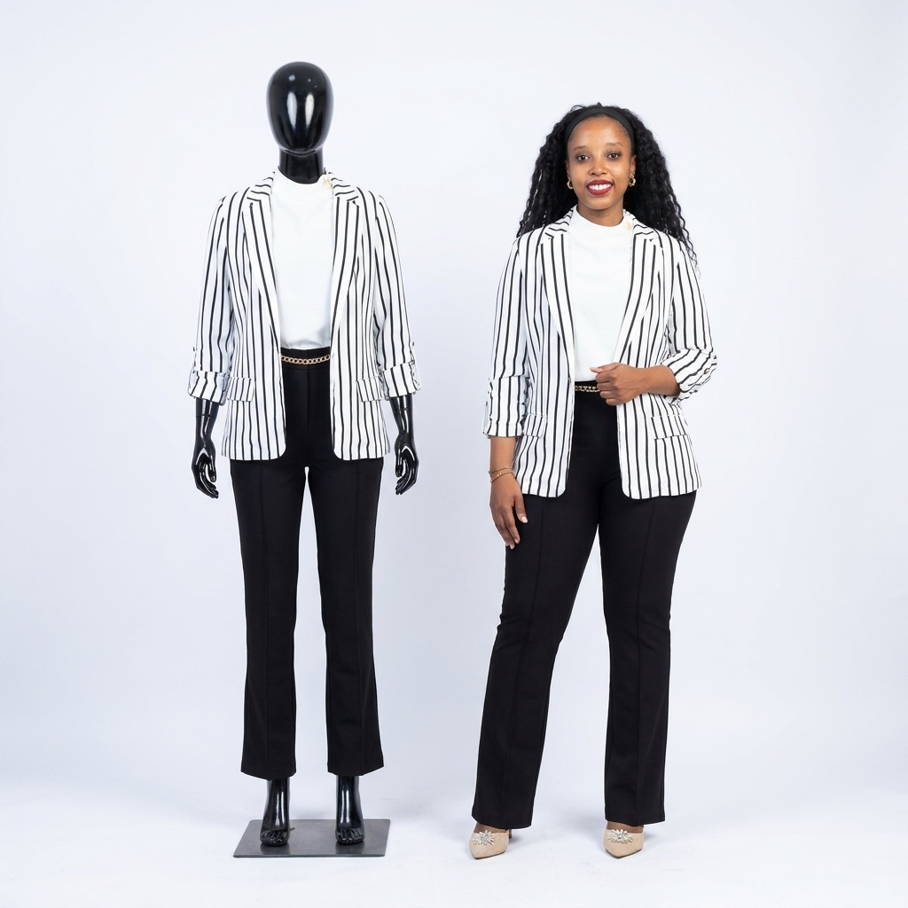 Monochrome Striped Blazer